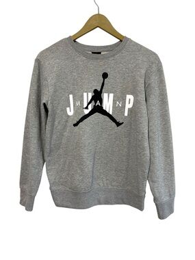 Air Jordan Youth Large Jump Man Gray Pullover Graphic Sweatshirt Athletic Gym
